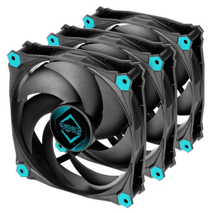 Iceberg Thermal IceGALE Silent PWM Caixa de computador Ventoinha 12 cm Preto 3 unidade(s)