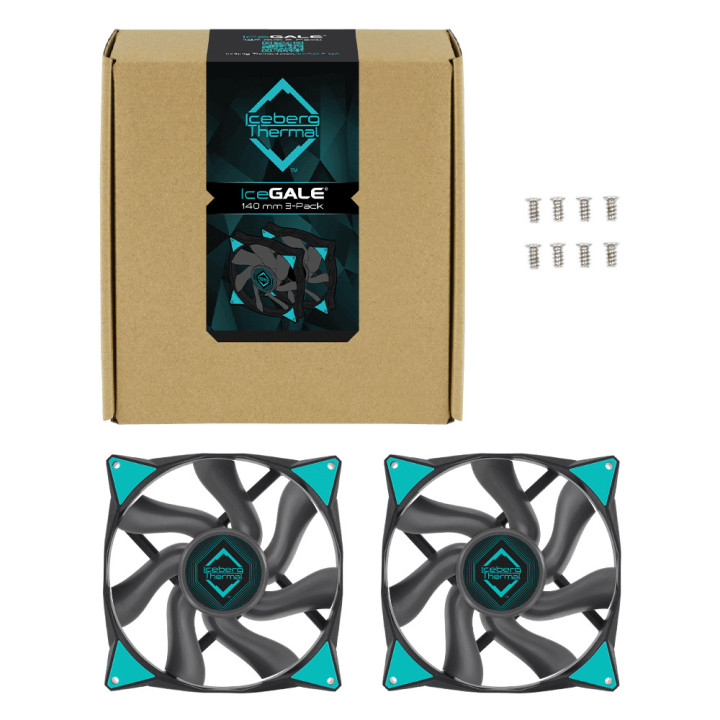 Iceberg Thermal IceGALE Caixa de computador Ventoinha 14 cm Preto 2 unidade(s)