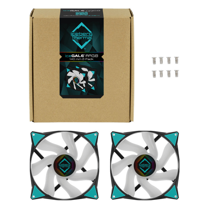 Iceberg Thermal IceGALE ARGB Caixa de computador Ventoinha 14 cm Preto 2 unidade(s)