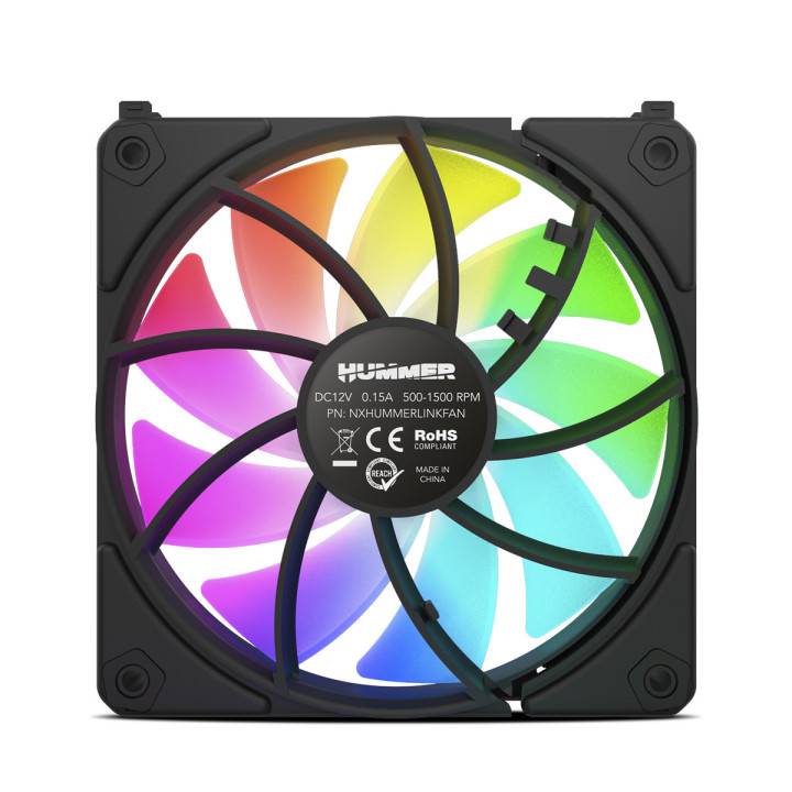 NOX NXHUMMERELINKBK Sistema de Arrefecimento de Computador Caixa de computador Ventoinha 12 cm Preto 1 unidade(s)