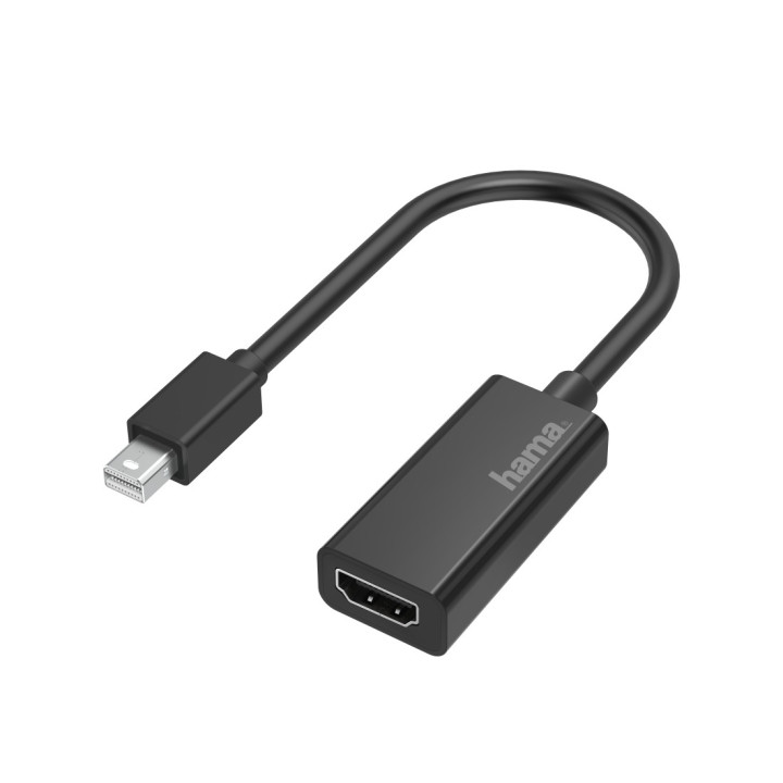 Hama 00200332 adaptador de cabo de vídeo Mini DisplayPort HDMI Preto
