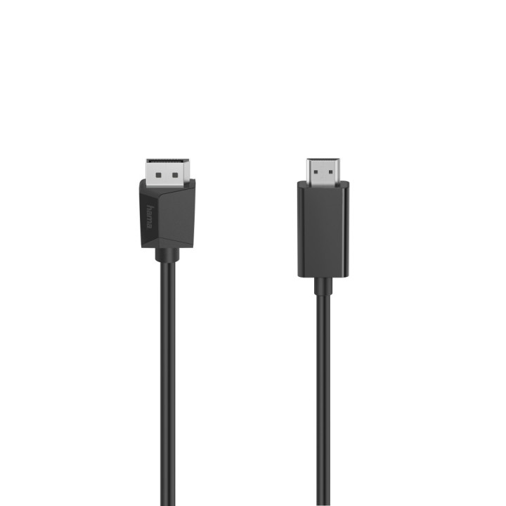 Hama 00200712 adaptador de cabo de vídeo 1,5 m DisplayPort HDMI Preto