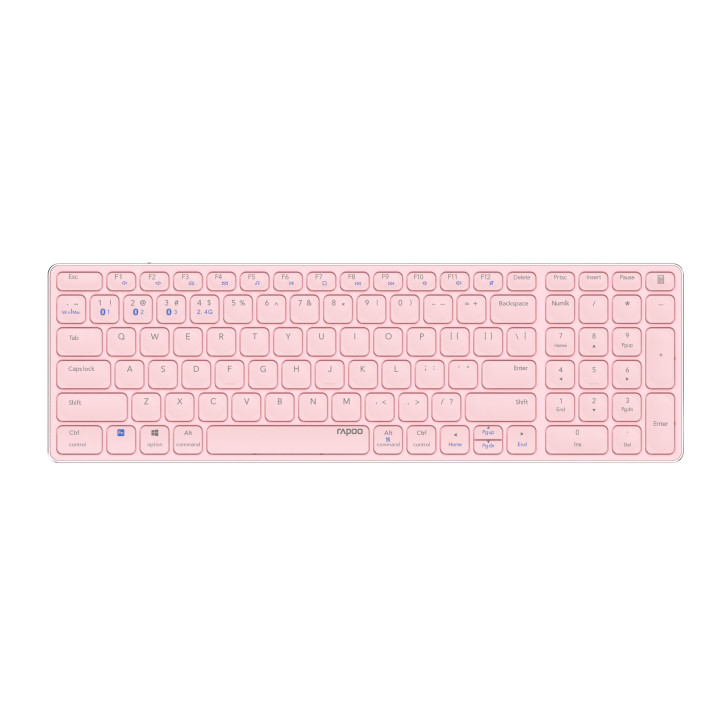 Teclado RAPOO E9700M Multi-mode Wireless, Rosa
