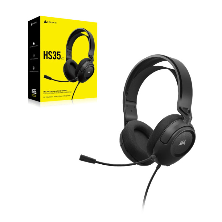 Corsair HS35 v2 Auscultadores Com fios Fita de cabeça Jogos Carbono