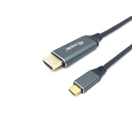 Equip 133416 adaptador de cabo de vídeo 2 m USB Type-C HDMI Type A (Standard) Cinzento, Preto