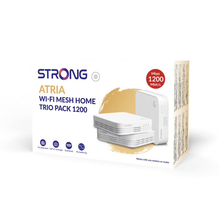 Strong WI-FI MESH HOME TRIO PACK 1200 Dual-band (2,4 GHz   5 GHz) Wi-Fi 5 (802.11ac) Branco 3 Interno