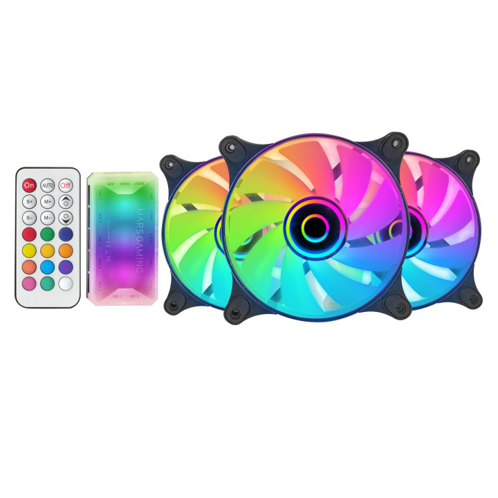 Mars Gaming MF3DKIT Sistema de Arrefecimento de Computador Caixa de computador Ventoinha 12 cm Preto 3 unidade(s)