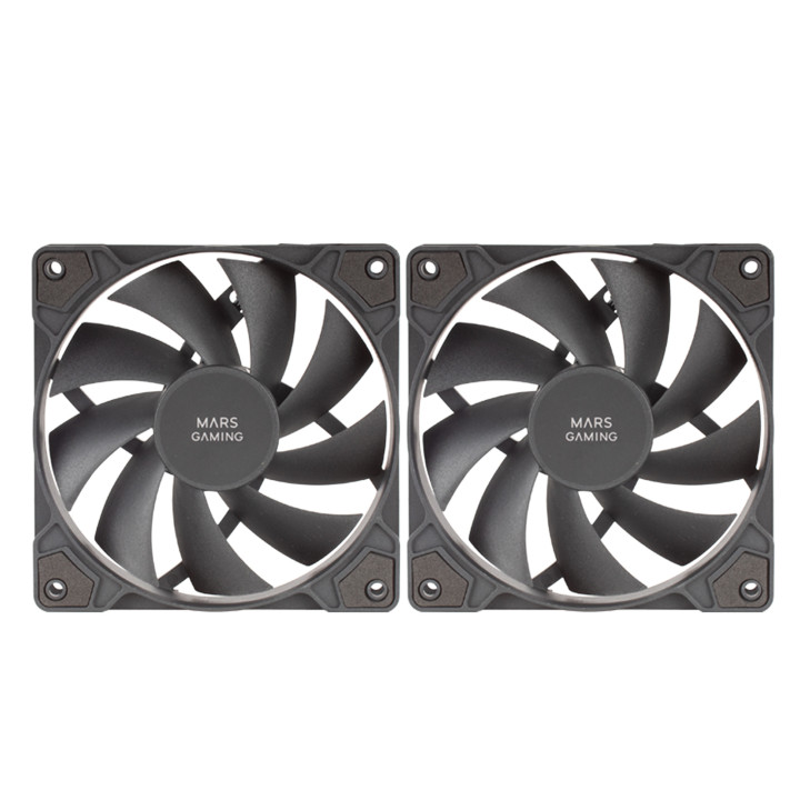 Mars Gaming MFPROX2 Sistema de Arrefecimento de Computador Caixa de computador Ventoinha 12 cm Preto 2 unidade(s)