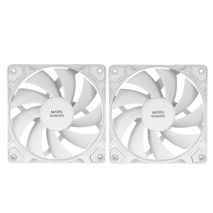 Mars Gaming MFPROX2W Sistema de Arrefecimento de Computador Caixa de computador Ventoinha 12 cm Branco 2 unidade(s)