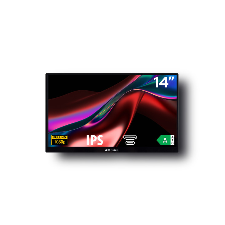 Verbatim 49590 monitor de ecrã 35,6 cm (14") 1920 x 1080 pixels Full HD LCD Preto