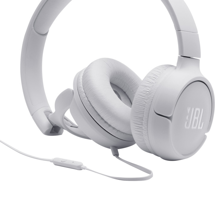 JBL Tune 500 Auscultadores Com fios Fita de cabeça Música Branco