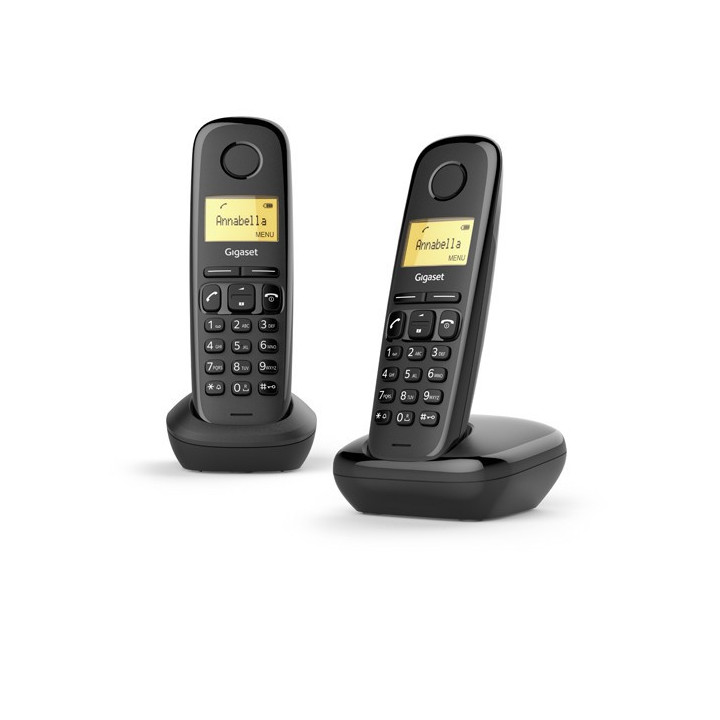 Gigaset A170 Duo Telefone analógico DECT Identificação de chamadas Preto