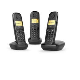 Gigaset A170 Trio Telefone analógico DECT Identificação de chamadas Preto