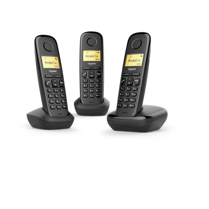 Gigaset A170 Trio Telefone analógico DECT Identificação de chamadas Preto