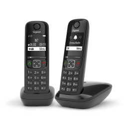 Gigaset AS690 Duo Telefone analógico DECT Identificação de chamadas Preto