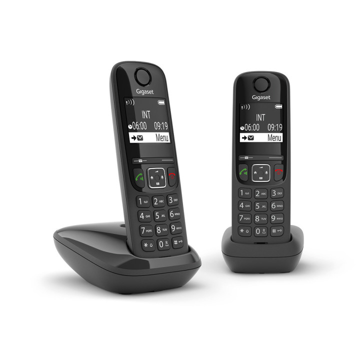 Gigaset AS690 Duo Telefone analógico DECT Identificação de chamadas Preto