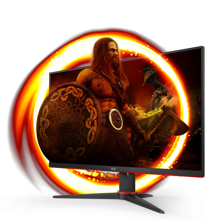 AOC G2 24G2SPAE BK LED display 60,5 cm (23.8") 1920 x 1080 pixels Full HD Preto, Vermelho