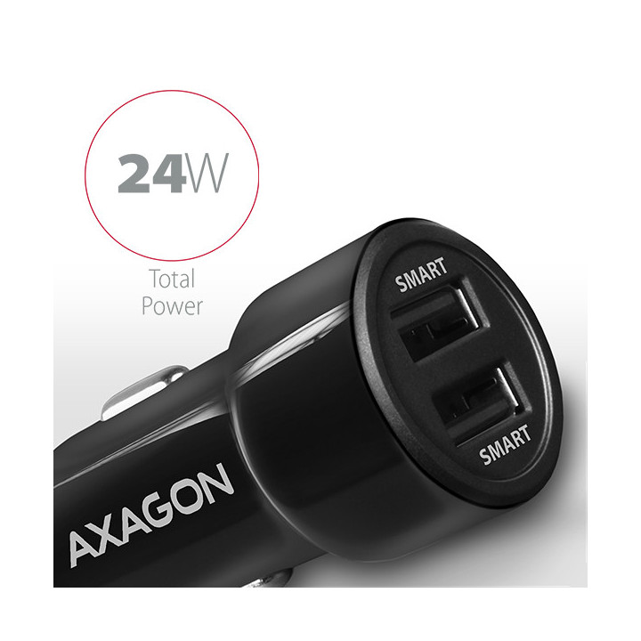 Axagon PWC-5V5 carregador de dispositivos móveis Smartphone, Tablet Preto Isqueiro de charuto Carregamento rápido Automático