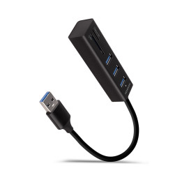 Axagon HMA-CR3A base & duplicador de portas USB 3.2 Gen 1 (3.1 Gen 1) Type-A Preto