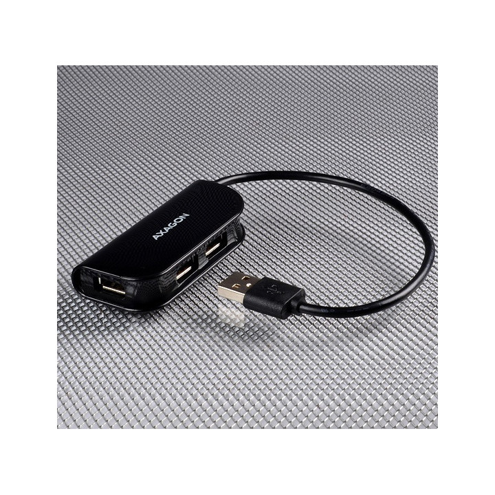 Axagon HUE-X4B hub de interface USB 2.0 480 Mbit s Preto