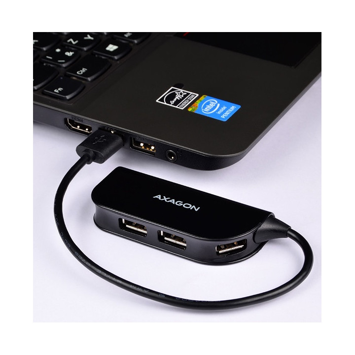 Axagon HUE-X4B hub de interface USB 2.0 480 Mbit s Preto