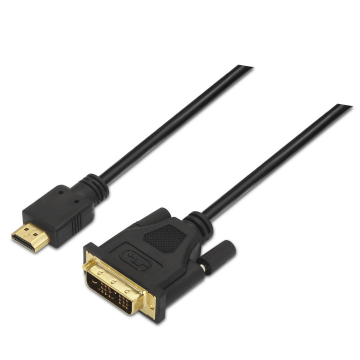 AISENS A117-0090 adaptador de cabo de vídeo 1,8 m HDMI Type A (Standard) DVI 18+1 Preto