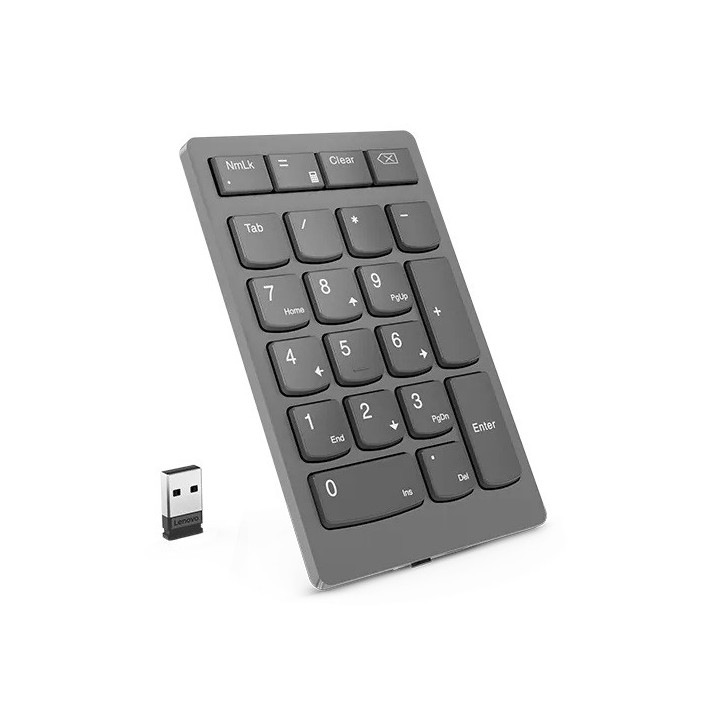 Lenovo Go Wireless teclado numérico Universal Bluetooth USB RF Wireless Cinzento