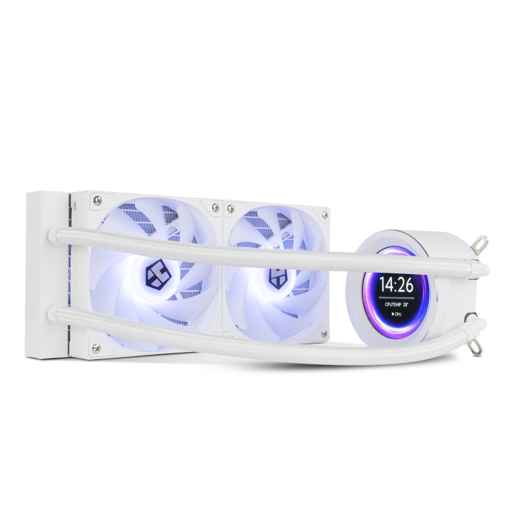 NOX X-240 LCD Processador Arrefecimento a ar 12 cm Branco 1 unidade(s)