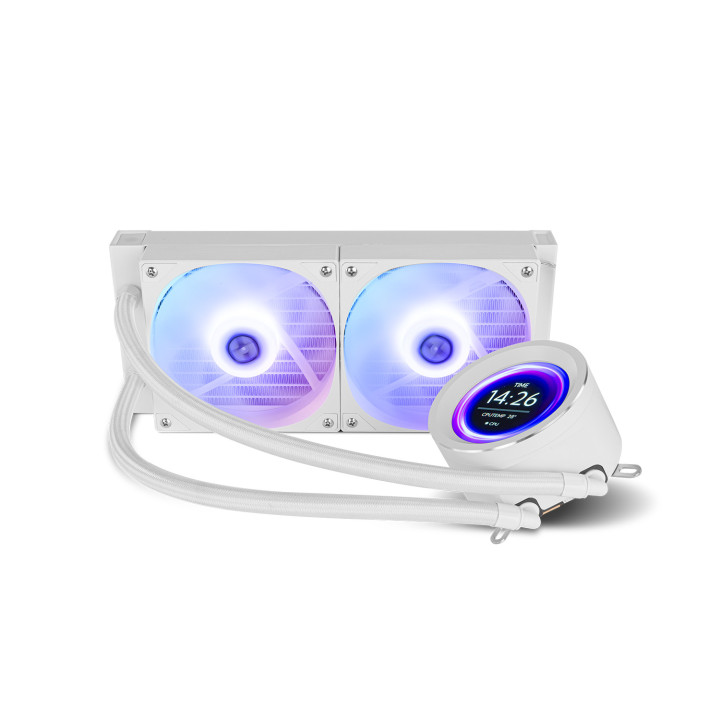 NOX X-240 LCD Processador Arrefecimento a ar 12 cm Branco 1 unidade(s)