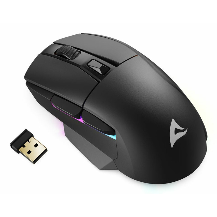 Sharkoon SGM50W rato Jogos Mão direita RF Wireless + USB Type-A Ótico 6400 DPI