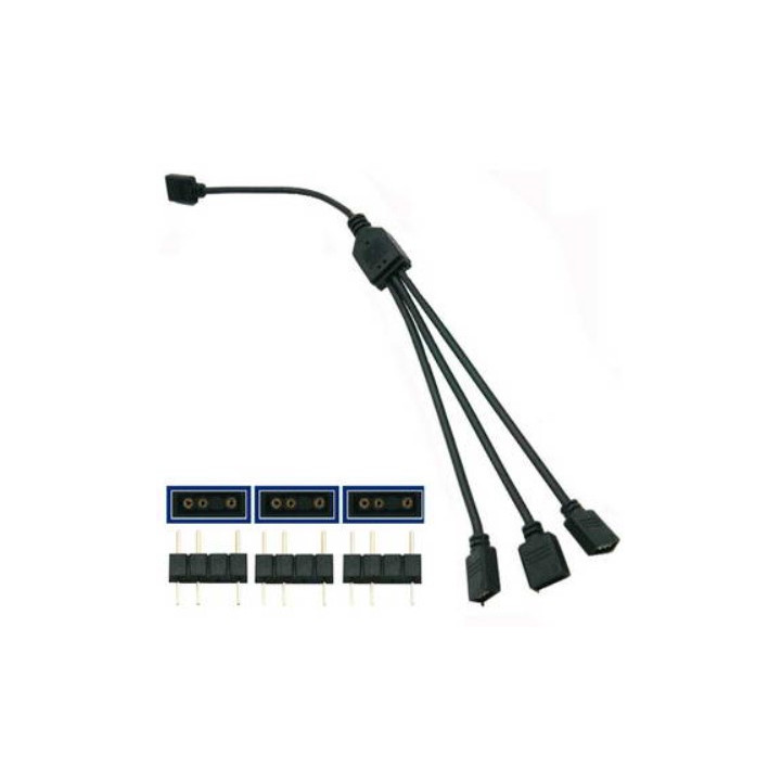 Eurosys Splitter ARGB Led 3 Pinos 5V(F)3X 3P 5V