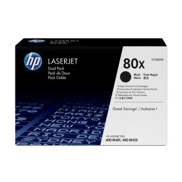 HP Conjunto Duplo de Toner LaserJet Original 80X Preto de elevado rendimento