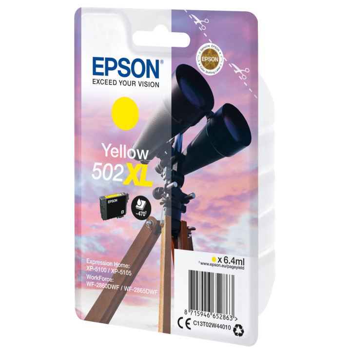 Epson 502XL tinteiro 1 unidade(s) Original Rendimento alto (XL) Amarelo