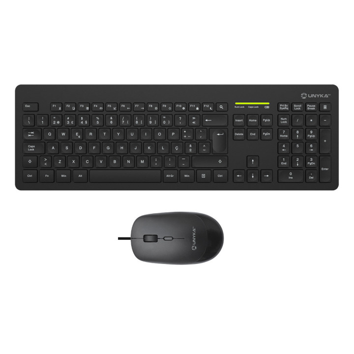 UNYKAch UK505446 teclado Rato incluído Escritório RF Wireless QWERTY Português Preto