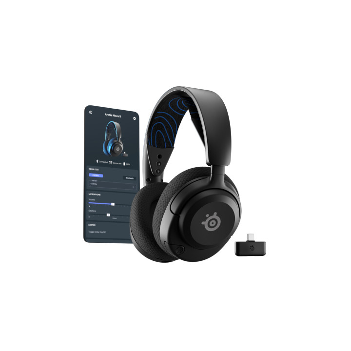 Steelseries Arctis Nova 5P Wireless Auscultadores Sem fios Fita de cabeça Jogos USB Type-C Bluetooth Preto