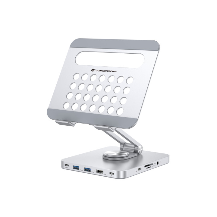 Conceptronic DONN26G mesa & suporte audiovisual Prateado Tablet Organizador de tablets