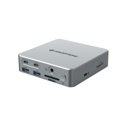 Conceptronic DONN25G base & duplicador de portas Com fios USB 3.2 Gen 2 (3.1 Gen 2) Type-C Prateado
