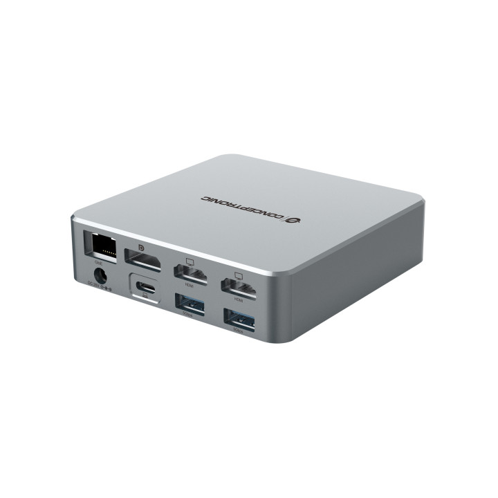 Conceptronic DONN25G base & duplicador de portas Com fios USB 3.2 Gen 2 (3.1 Gen 2) Type-C Prateado