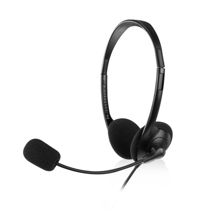 Ewent EW3567 auscultador Auscultadores Com fios Fita de cabeça Chamadas Música Preto