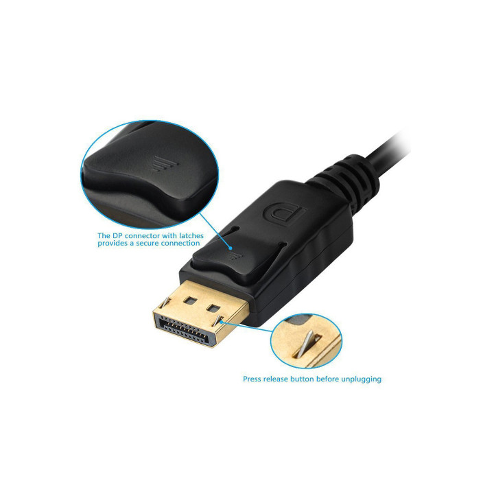Equip 133441 adaptador de cabo de vídeo 0,24 m DisplayPort DVI-D + VGA (D-Sub) + HDMI Preto