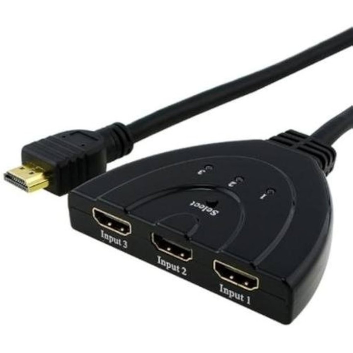 Switch HDMI Equip 3x1 HDMI 3xIn p/ 1xOut Preto