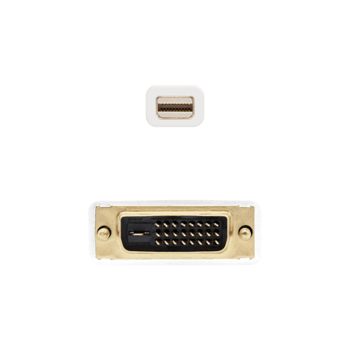 Nanocable 10.15.4202 adaptador de cabo de vídeo 2 m Mini DisplayPort DVI Branco