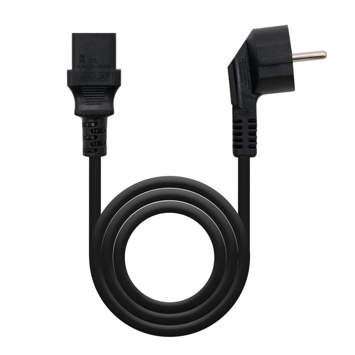 Nanocable 10.22.0102-L2 cabo de energia Preto 2 m CEE7 7 Acoplador C13