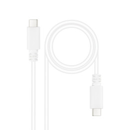 Nanocable 10.01.2301-W cabo USB USB 2.0 1 m USB C Preto, Branco