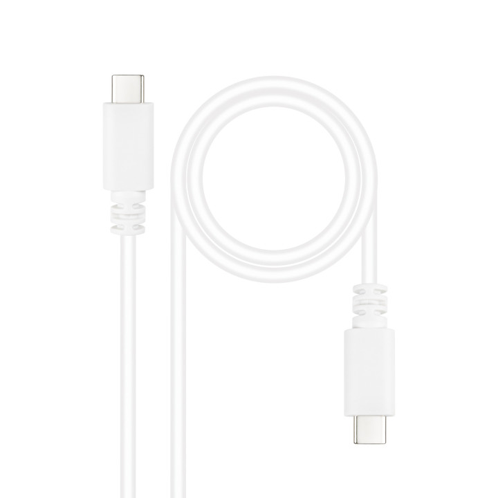 Nanocable 10.01.2301-W cabo USB USB 2.0 1 m USB C Preto, Branco