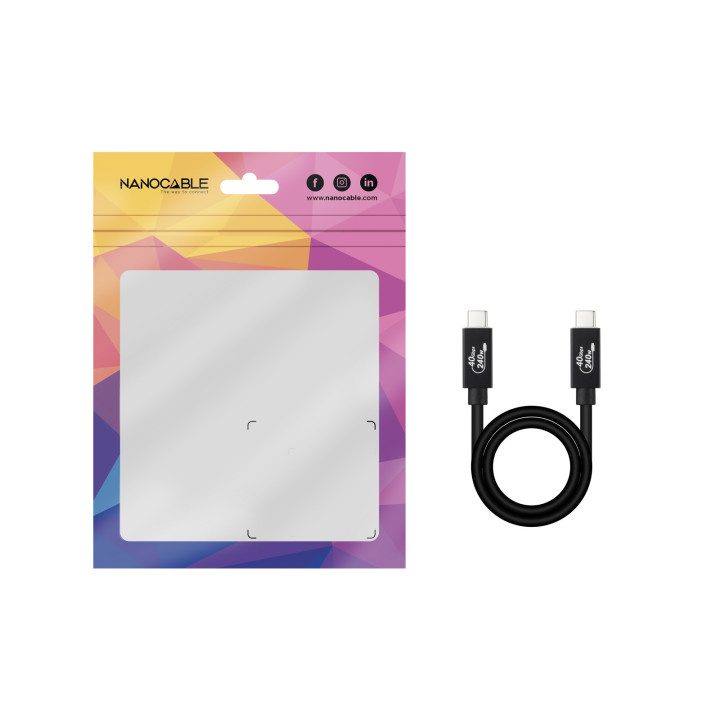 Nanocable 10.01.5002 cabo USB USB4 Gen 3x2 1,8 m USB C Preto