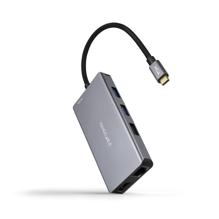 Nanocable 10.16.1009 base & duplicador de portas Com fios USB 3.2 Gen 1 (3.1 Gen 1) Type-C Cinzento