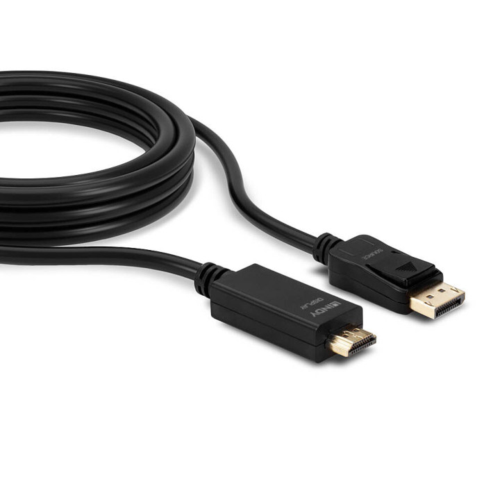 Lindy 36922 adaptador de cabo de vídeo 2 m DisplayPort HDMI Type A (Standard) Preto