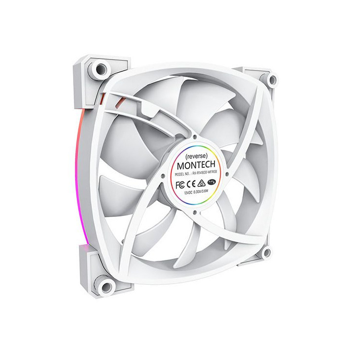 Ventoinha Montech RX140 PWM ARGB PWM 140mm Branco (Reversed Fan