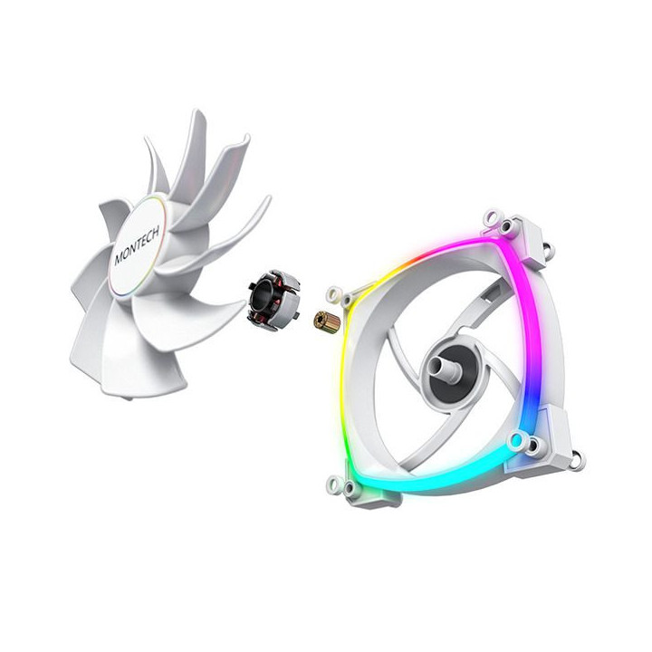 Ventoinha Montech RX140 PWM ARGB PWM 140mm Branco (Reversed Fan